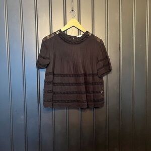 Wilfred Black Lace Trim Top